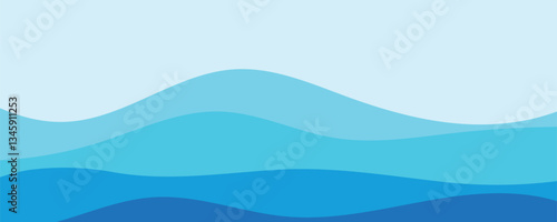 Abstract blue layered wave background.