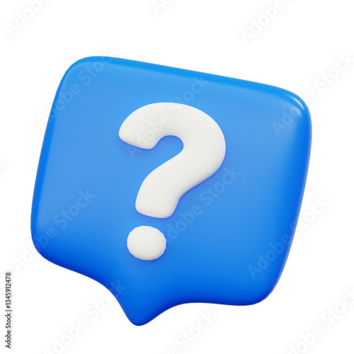 Fotografía 3d question mark blue icon symbol