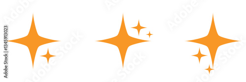 Four pointed star. Vector illustration for website, icon, logo, postcard. Vector Illustration . 