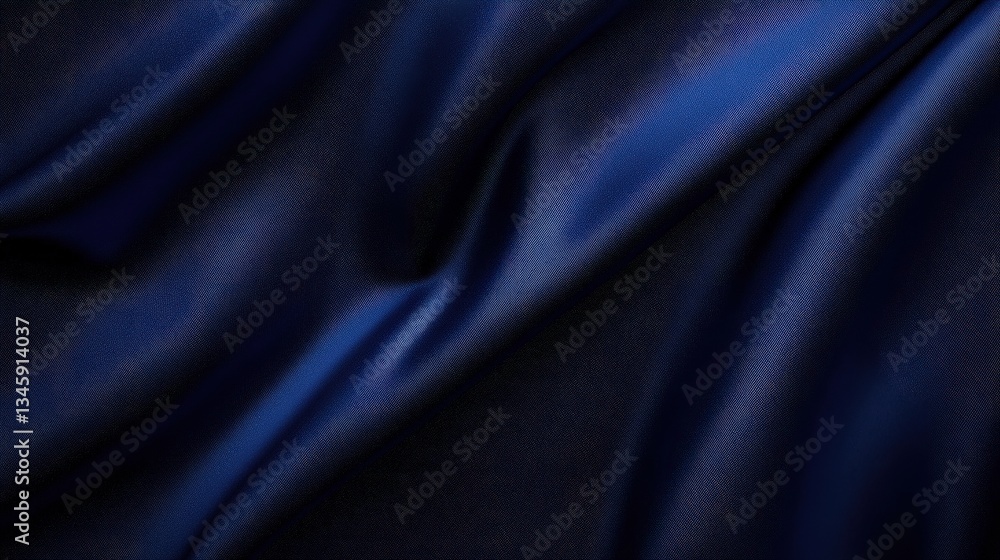 Fototapeta premium A close-up view of elegant, dark blue fabric, showcasing its smooth texture and rich color, creating a sense of luxury and sophistication.