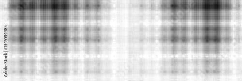 Grunge halftone gradient background. Faded dotted grit noise texture. Black and white rasterized sand wallpaper. Retro pixelated bitmap backdrop. Aged anime or manga comic grain overlay. Vector