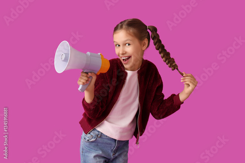 Little girl with megaphone ...