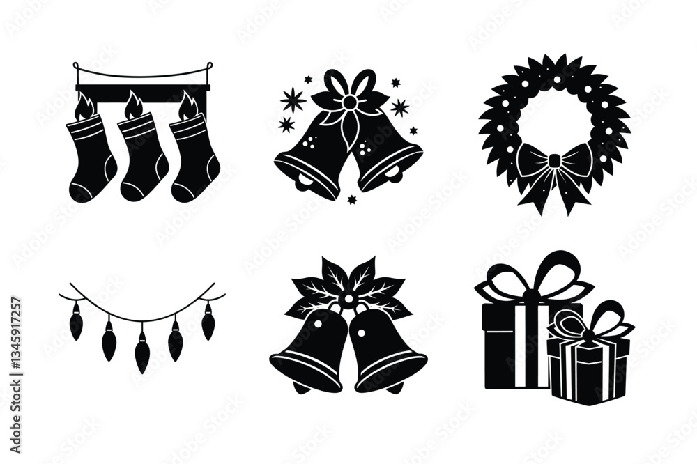 elements of christmas silhouette artwork elements of christmas silhouette artwork