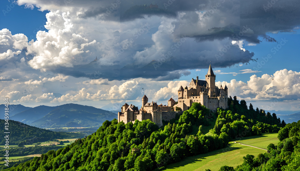 Le château médiéval dans la campagne luxuriante