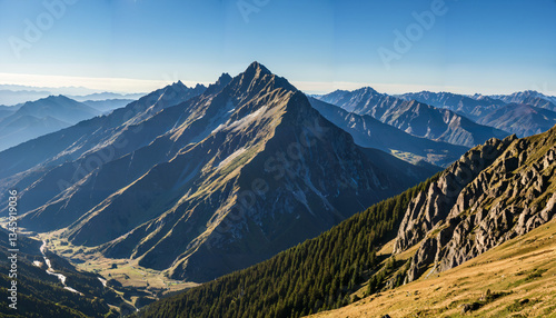 Obraz na płótnie Le majestueux paysage des montagnes w salonie