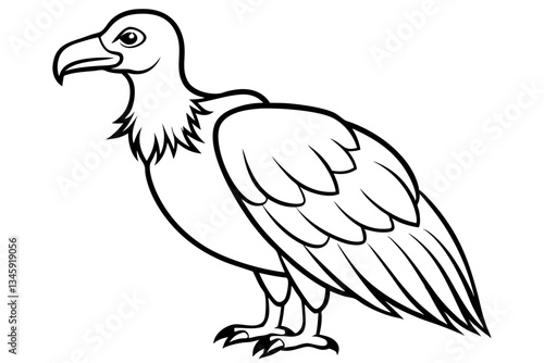 vulture line art silhouette vector illustration