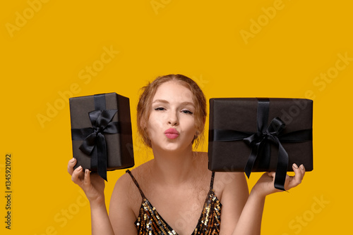 Young woman with pursed lip...