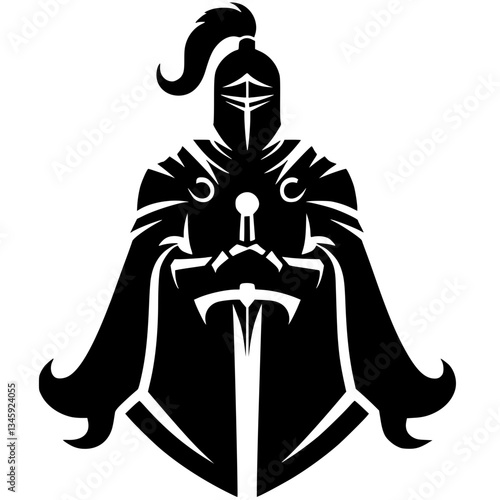 Silhouette of a gallant knight
