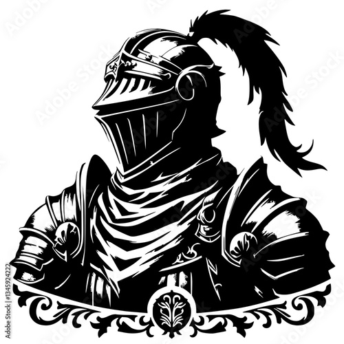Silhouette portrait of a knight