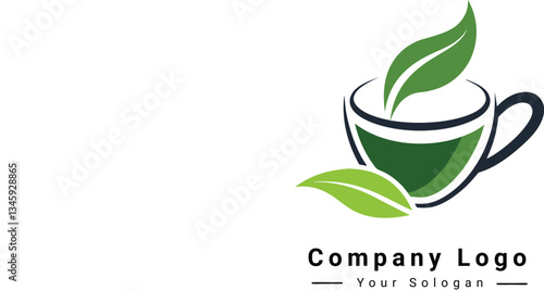 Vector beautiful tea cup company logo design