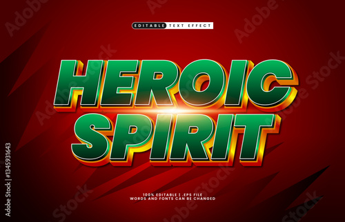 heroic spirit editable text effect with a super and brave text effect