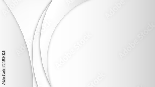 Abstract White Background with Overlapping Curved Lines and Gradient Shades