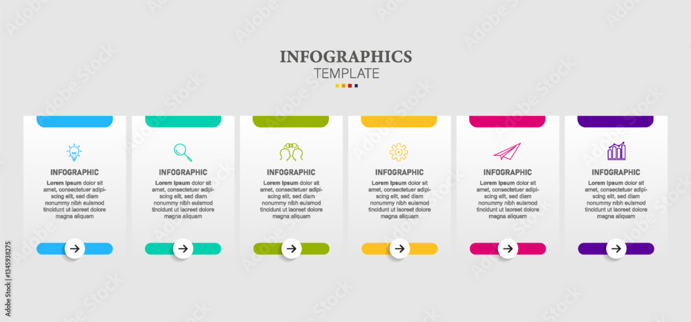 Business infographic timeline process with square template design with icons and 6 options or steps. Vector illustration. Business infographic timeline process with square template design with icons and 6 options or steps. Vector illustration.