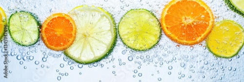 Citrus Assortment In Fizzy Water, Bright And Fresh.