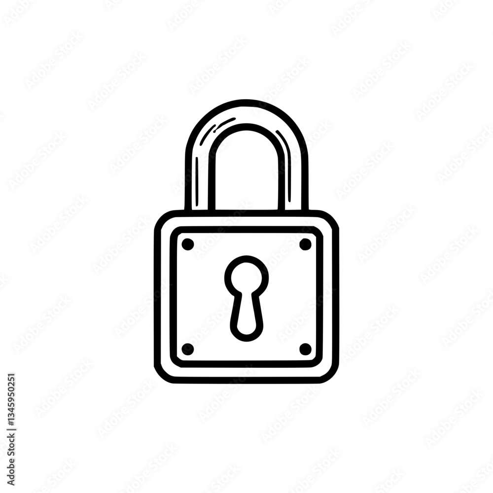 Simple padlock icon and line art for security privacy and protection concepts Clean graphic symbol Simple padlock icon and line art for security privacy and protection concepts Clean graphic symbol