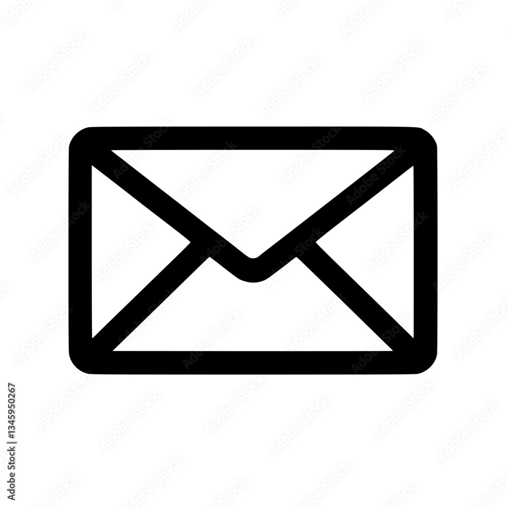 Simple outline of an email envelope icon on a Represents communication messaging and digital correspondence Simple outline of an email envelope icon on a Represents communication messaging and digital correspondence