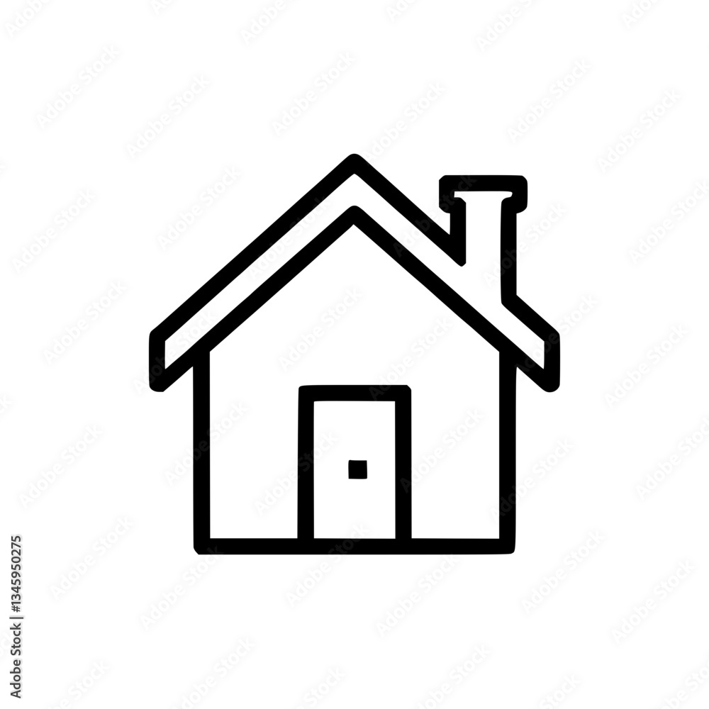 Minimalist house outline illustration Simple line drawing against a ideal for icons symbols or graphic elements Minimalist house outline illustration Simple line drawing against a ideal for icons symbols or graphic elements