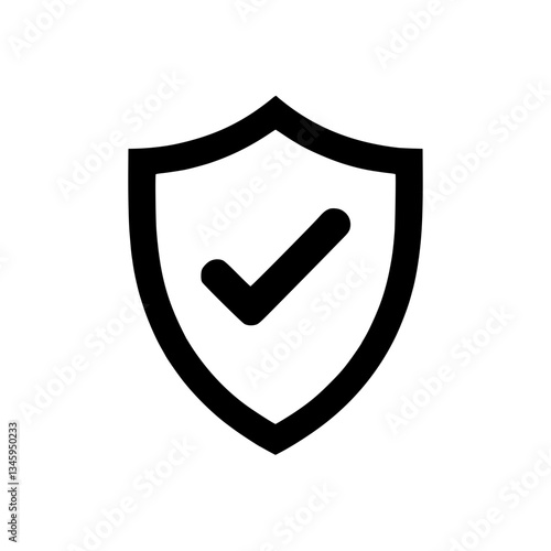 Security shield with a checkmark signifies protection validation and secure approval A reliable indicator for safety measures and trusted services
