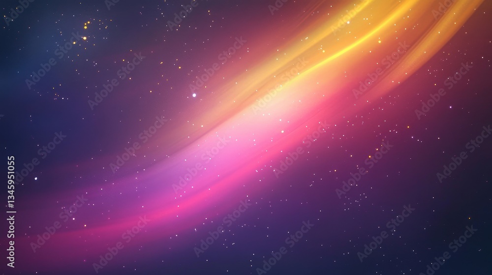 Obraz premium A vibrant cosmic scene featuring colorful streaks of light against a starry background, evoking a sense of wonder and tranquility.