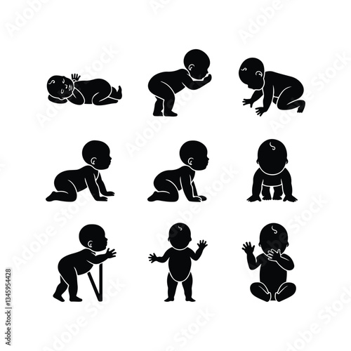 BABY - thin line vector icon set. Pixel perfect. Editable stroke. The set contains icons: Child, Baby baby thin line icons Human newborn baby, toddler or infant flat icon for apps and websites Baby bl