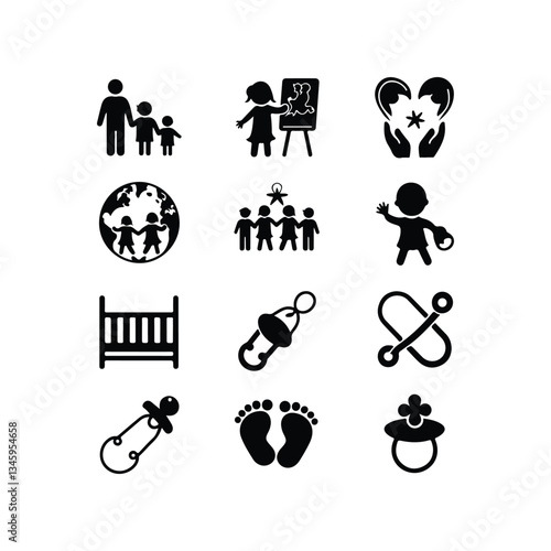 BABY - thin line vector icon set. Pixel perfect. Editable stroke. The set contains icons: Child, Baby baby thin line icons Human newborn baby, toddler or infant flat icon for apps and websites Baby bl