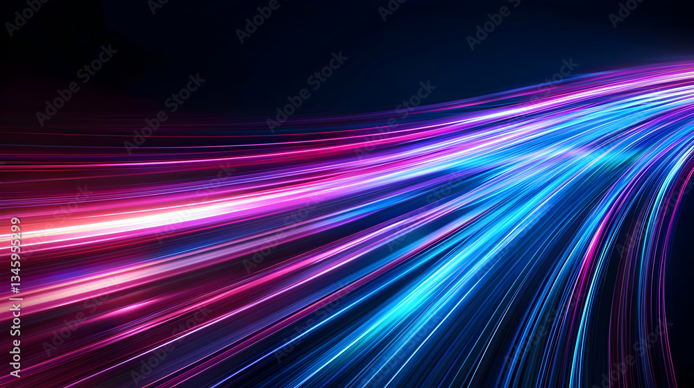 Abstract Colorful Night City Lights Speed Motion Abstract Colorful Night City Lights Speed Motion