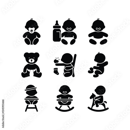 BABY - thin line vector icon set. Pixel perfect. Editable stroke. The set contains icons: Child, Baby baby thin line icons Human newborn baby, toddler or infant flat icon for apps and websites Baby bl