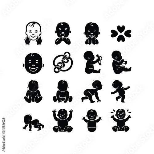 BABY - thin line vector icon set. Pixel perfect. Editable stroke. The set contains icons: Child, Baby baby thin line icons Human newborn baby, toddler or infant flat icon for apps and websites Baby bl