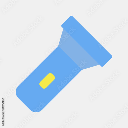 Icon pocket torch. Camping and adventure elements. Icons in flat style. Good for prints, posters, logo, advertisement, infographics, etc.