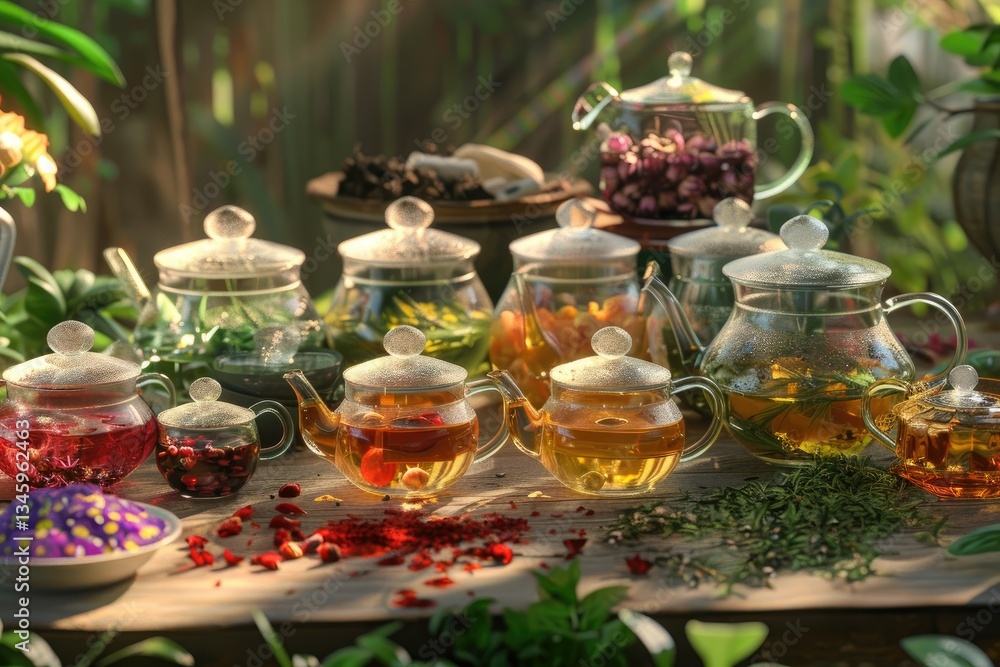 Premium Quality Visual of Various Kinds of Herbal Tea Premium Quality Visual of Various Kinds of Herbal Tea