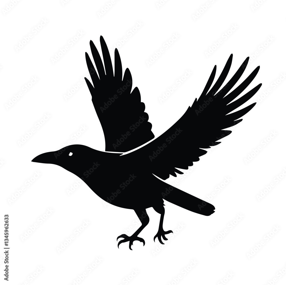 Fototapeta premium bird flying black silhouette logo 