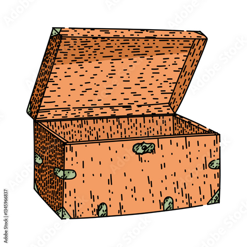 collectible antique chest sketch hand drawn vector