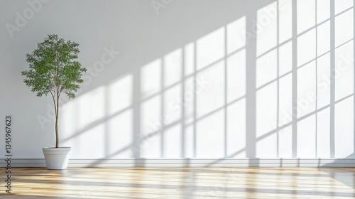 Wallpaper Mural Minimalist bright room interior design plant pot Torontodigital.ca