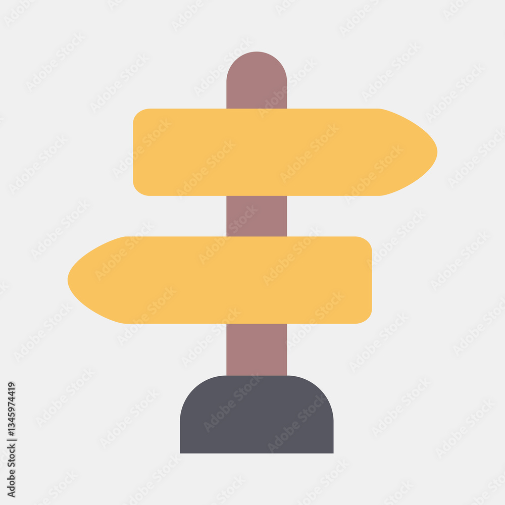 Icon direction sign. Camping and adventure elements. Icons in flat style. Good for prints, posters, logo, advertisement, infographics, etc. Icon direction sign. Camping and adventure elements. Icons in flat style. Good for prints, posters, logo, advertisement, infographics, etc.