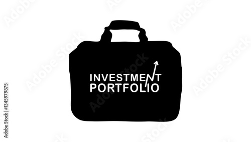 Investment portfolio, black isolates silhouette