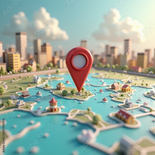 A red location pin on a map, indicating a specific point of interest