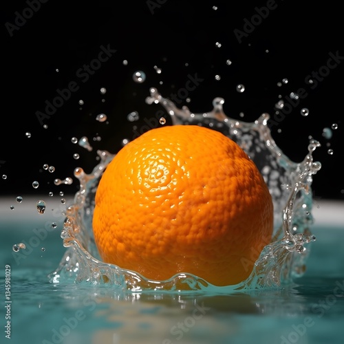 Orange Splash in Water