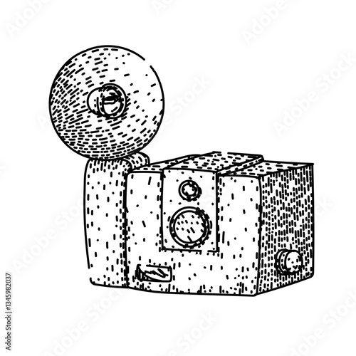 collectible vintage camera sketch hand drawn vector