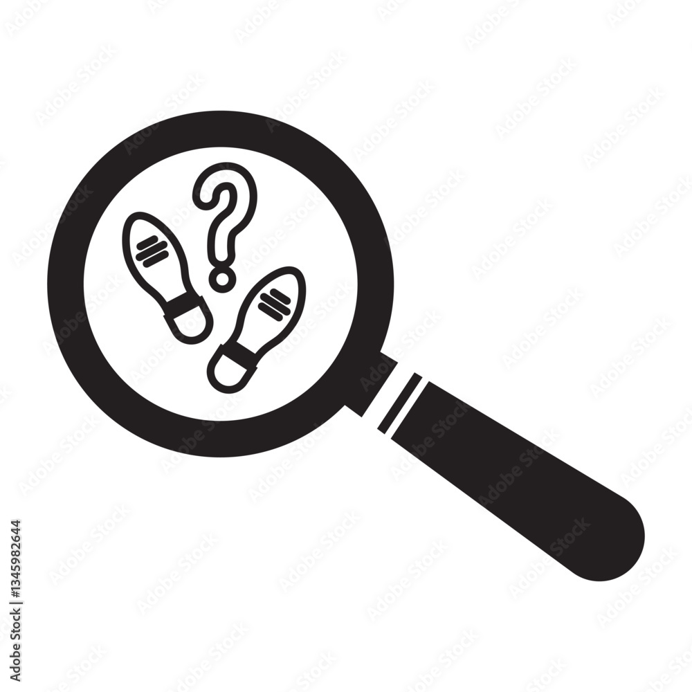 Detective Footprint Line Icon