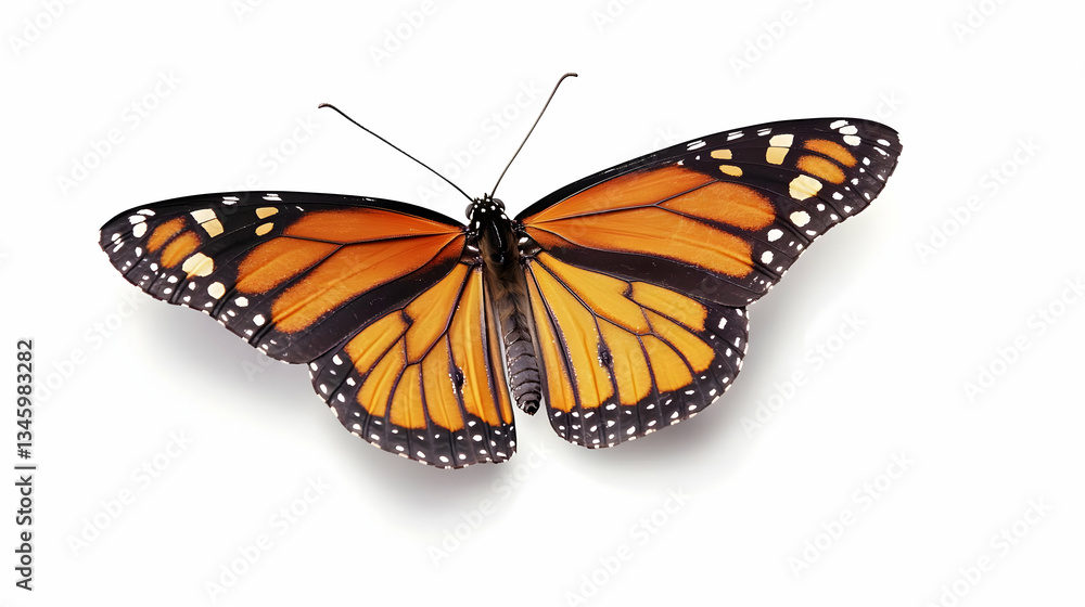 Fototapeta premium Monarch Butterfly On White Background