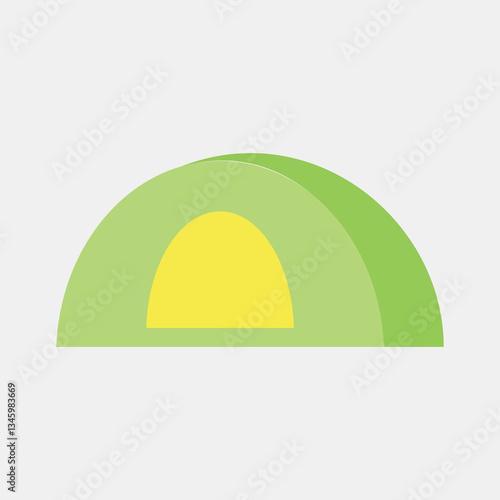 Icon tent. Camping and adventure elements. Icons in flat style. Good for prints, posters, logo, advertisement, infographics, etc.