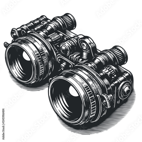 Unique steampunk goggles illustration showcasing adjustable lenses and gears
