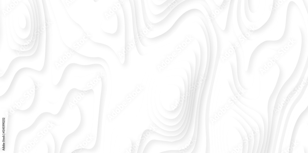 Abstract white paper cut background with lines. Background of the topographic map. White wave paper curved reliefs abstract background. Realistic papercut decoration textured with wavy layers. Abstract white paper cut background with lines. Background of the topographic map. White wave paper curved reliefs abstract background. Realistic papercut decoration textured with wavy layers.