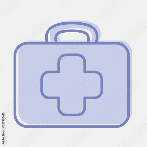 Icon first aid. Camping and adventure elements. Icons in two tone style. Good for prints, posters, logo, advertisement, infographics, etc.