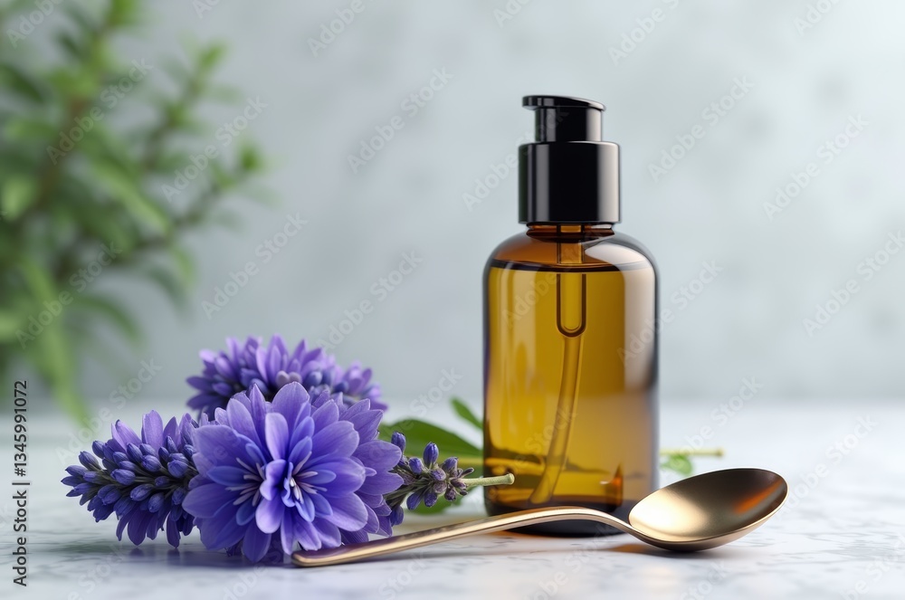 Aromatic essence in a glass bottle Aromatic essence in a glass bottle