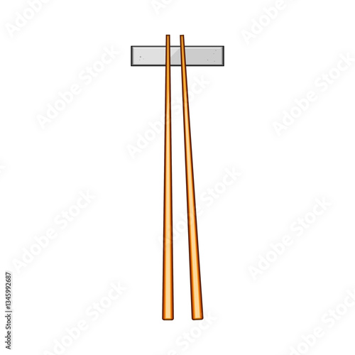 decorative chopstick rest cartoon vector illustration