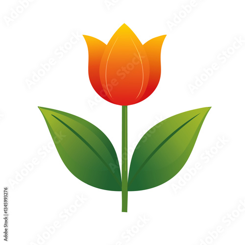 Obraz na płótnie orange tulip flower isolated vector icon design w salonie