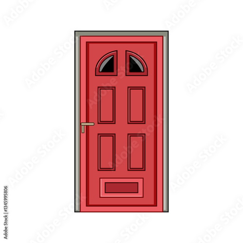 vestibule door house entrance cartoon vector illustration