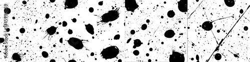The seamless pattern consists of inky blots and a grunge dirty modern texture