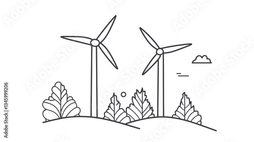 Wind Power - Wind Energy Vector Graphic